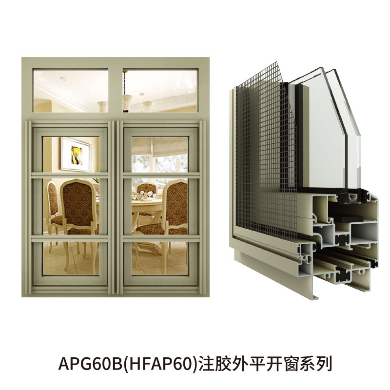 APG60B(HFAP60)注胶外平开窗系列