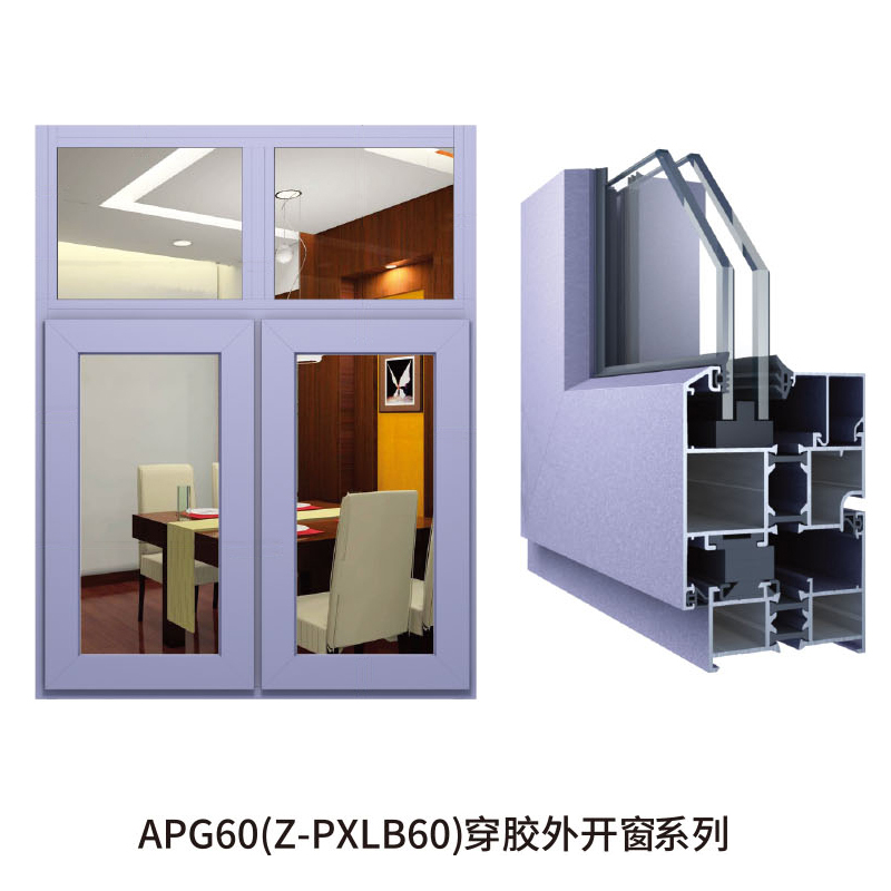 APG60(Z-PXLB60)穿胶外开窗系列